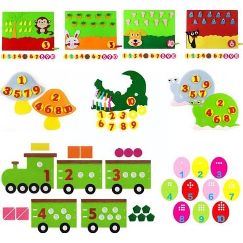 Kindergarden Baby DIY Handicraft Material Apple Tree Colors Anima Toy Cognition Tools Montessori Fruit Numbers Education G8O1