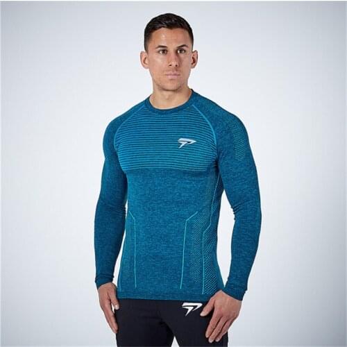 2020NEW Men Compression Quick dry Long sleeve T-shirt Man Gym Fitness Running t shirt Male Jogging Sports Workout Tight Tees Top