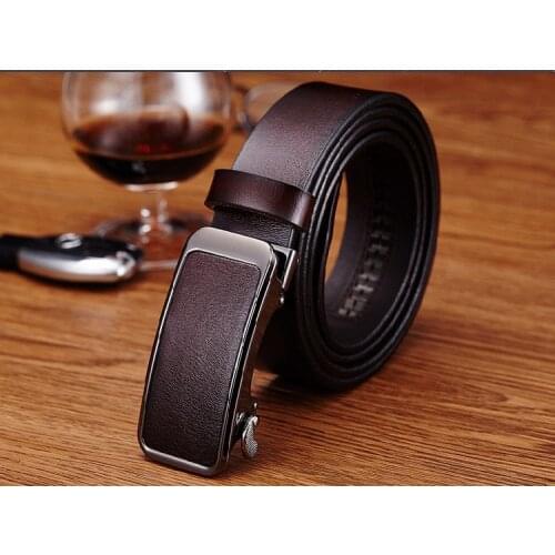 Hongmioo Mens Belts Luxury High Quality Automatic Buckle Belt Designer Leather Belt Men Casual Strap With Brown Color Wholesale