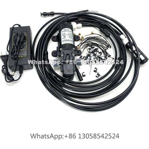 9m Water Mist Spray Electric Diaphragm Pump Kit, Misting System, Garden Misting System, Mist Cooling System for Greenhouse