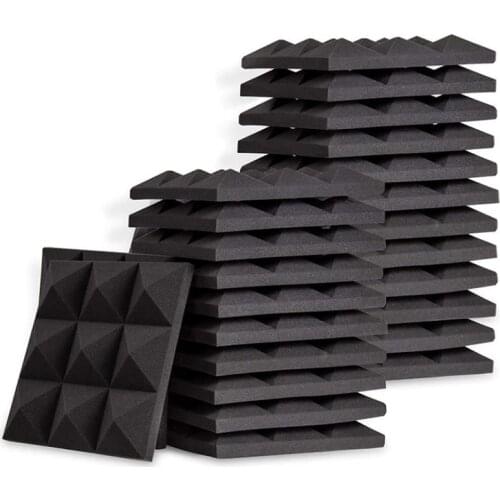 HOT 24 Pcs Acoustic Foam Panel-Pyramid Studio Wedge Tile-for Independent Treatment of Walls and Ceilings,5X 30X 30cm
