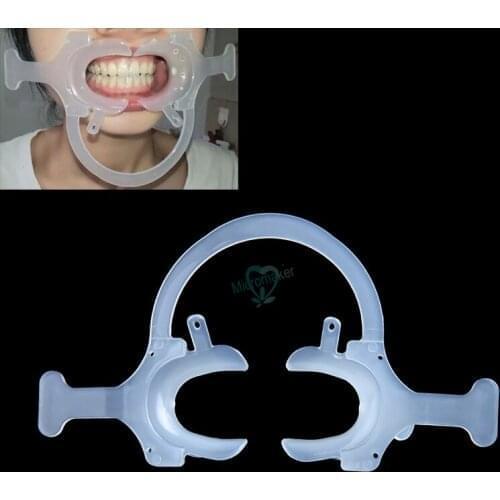 Small White Dental Cheek Lip Retractor Mouth Opener C-Shape with Handle