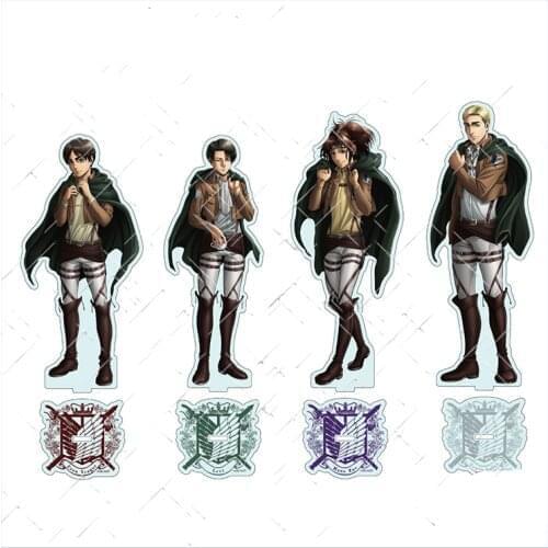 NEW Eren Jaeger Reiner Braun Levi Ackerman Cloak Series Attack on Titan Acrylic Tabletop Stand Figure Model Plate Decoration Toy