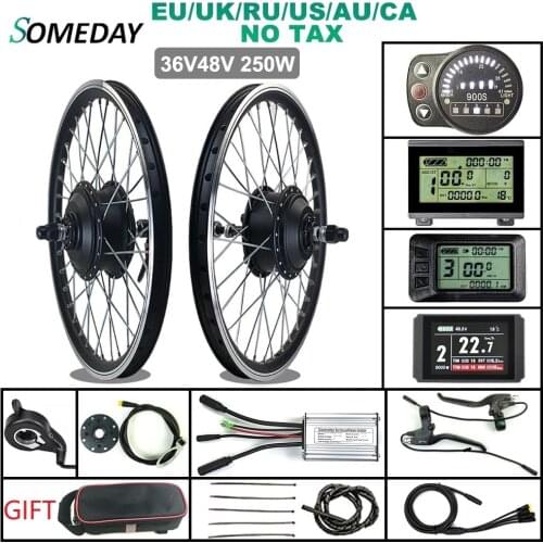 SOMEDAY Electric Bike conversion kit 36V/48V 250W Front Hub Motor 16-29"700C Wheel for Electric Bicycle All Waterproof Connector