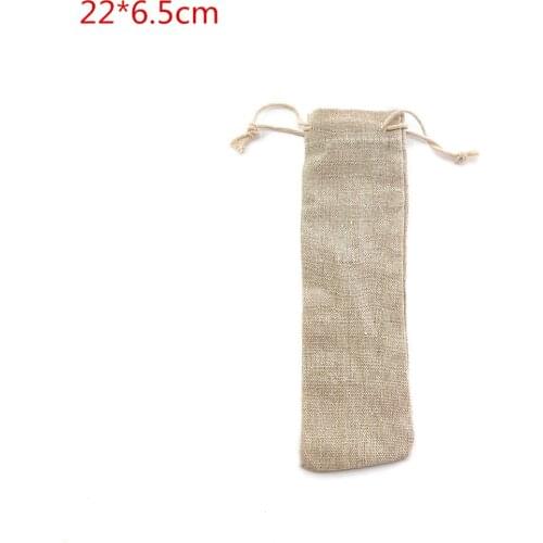 1Pc Storage Organizer Travel Cutlery Bag Container Drawstring Bag Portable Canvas Knife Fork Travel Cutlery Draw Bag 6Syle Beige