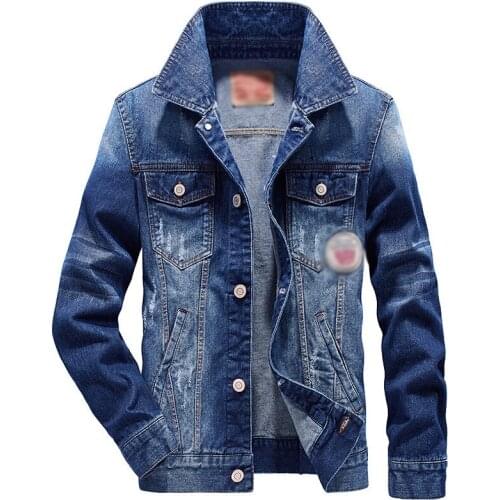 Plus Size Spring and Autumn New Style Boutique Pure Cotton Fashion Blue Black Mens Casual Denim Jacket Slim Cowboy Coat S-4XL