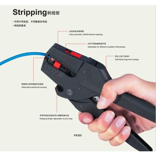 FS-D3 Self-Adjusting insulation 0.08-6mm2 Wire Stripper