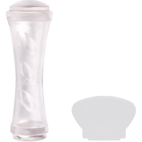 Double Head Nail Stamp Scraper French Manicure Transparent Silicone Seal DIY Nail Art Printing Tools Template Kit