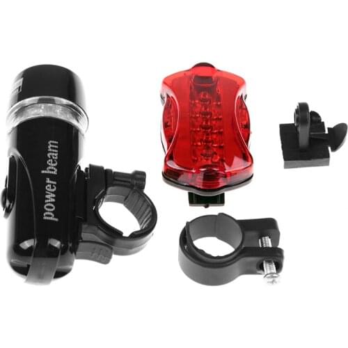 Waterproof Ultra Bright 5 LED Cycling Bicycle Light Set Bike Front Head Light + 5 LED Rear Safety Flashlight Tail light Lamp