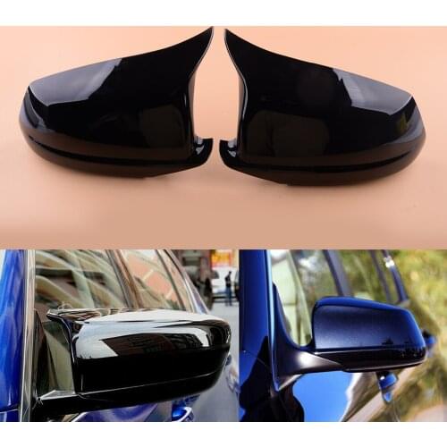 1 Pair 51167216370 Door Rearview Mirror Cover Gloss Black Fit for BMW F10 F11 5 Series 2011 2012 2013 51167216369