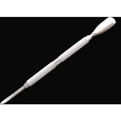1 pc Stainless Steel 2 Way Cuticle Nail File Push Spoon Pusher Remover Manicure Pedicure Tool