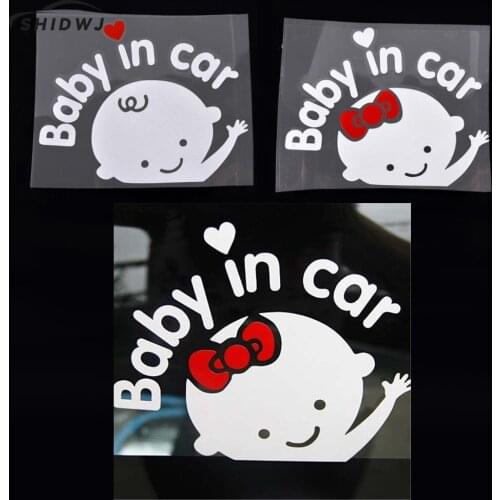 1pc Reflective Styling Baby (boy/girl) In Car Warming Stickers Cute Cartoon Car Stickers Decal