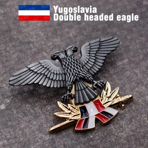 1PC Top Quality 2021 Re-engraved Yugoslavia and Serbia Double-headed Eagle Badge