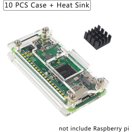 10 PCS Raspberry Pi Zero Case Black Blue Transparent Acrylic Box Shell with Metal Aluminum Heat Sink for Raspberry Pi Zero W 1.3