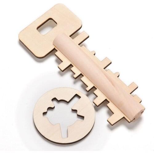 2018 Novelty Key Unlock Puzzle Intelligence Educational Toys Puzzles Pre-school Wooden Kids Babies Children Toy