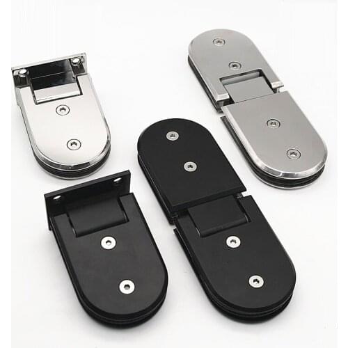 304 Stainless Steel Shower Room Glass Door Hinge Bathroom Pull Sliding 90 180 Degrees Round Hinges Load 50 KG For 8-12 mm Glass
