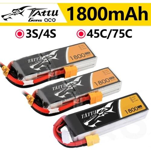 ACE Tattu 1800mAh FPV LiPo Rechargeable Battery 3S 4S 45C 75C 1P for RC FPV Racing Drone Quadcopter