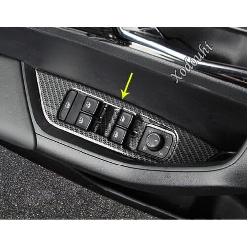 Car Sticker Styling Inside Door Window Glass Inner Panel Armrest Lift Switch Button Trim For Skoda Kodiaq 2017 2018 2019 2020