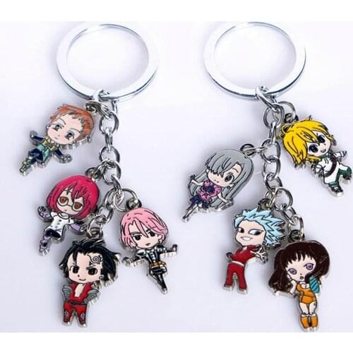 The Seven Deadly Sins Keychain Escanor Rhitta Key Chain Cartoon Nanatsu No Taizai Figure Pendants Key Rings Cosplay Jewelry