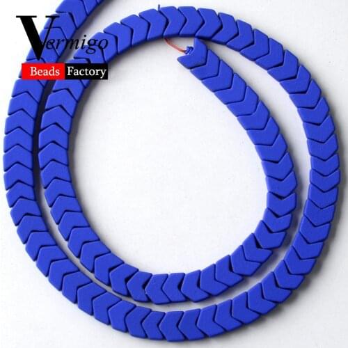 Blue Nanotech Rubber Arrow Shape Hematite Minerals Stone Beads For Jewelry Making 6*3mm Spacer Beads For Bracelet Necklace 15