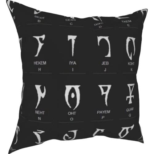 Skyrim Dragon Alphabet Pillowcase Soft Polyester Cushion Cover Decoration Pillow Case Cover Home Zipper 40X40cm