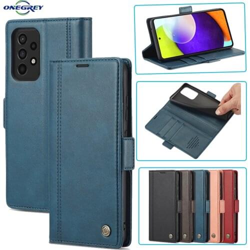 Luxury Leather Flip Case For Samsung Galaxy A72 A52 A32 A22 A12 A02S A71 A51 5G 4G Strong Magnetic Card Slot Phone Bags Cover