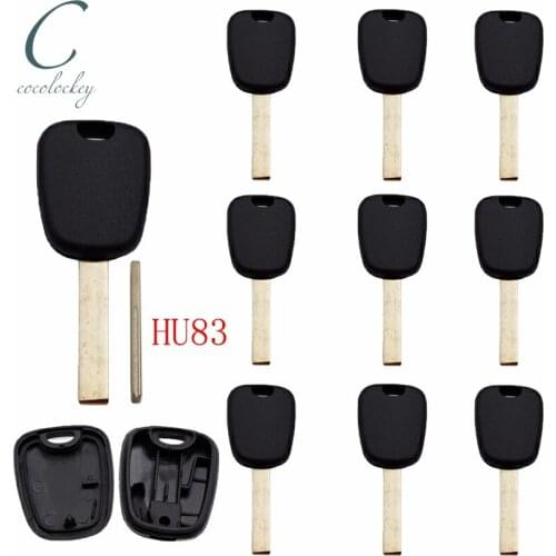 Cocolockey Transponder Key Shell Fob No Chip Fit for peugeot 207 307 308 807 For citroen c2 key Uncut HU83 10pcs/lots