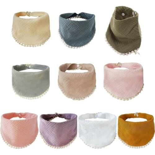Baby Infants Feeding Bibs Soft Pure Cotton Bandana Saliva Towel Toddler Triangle Drool Scarf Newborn Burp Cloth Shower Gifts