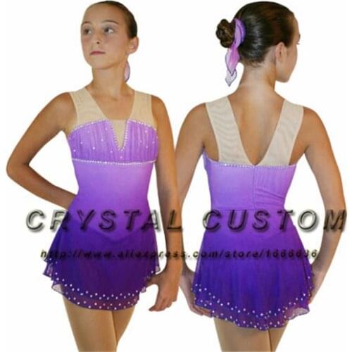 Custom Ice Figure Skating Dress For Kids Fashion New Brand Competition Figure Skating Dresses Crystal DR3642