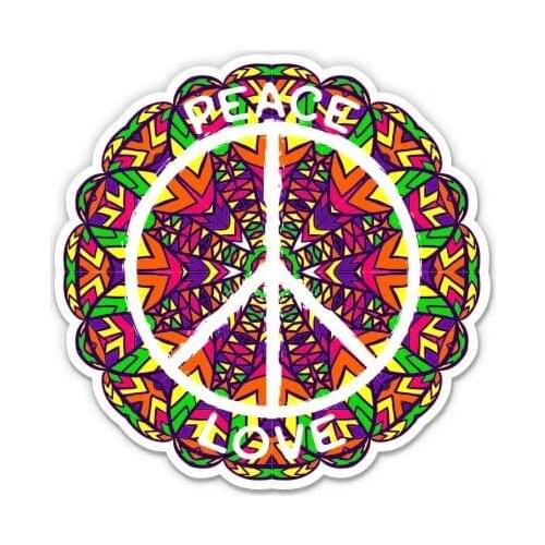 Express Pretty Peace Love Mandala Hippie - Vinyl Sticker Waterproof Decal