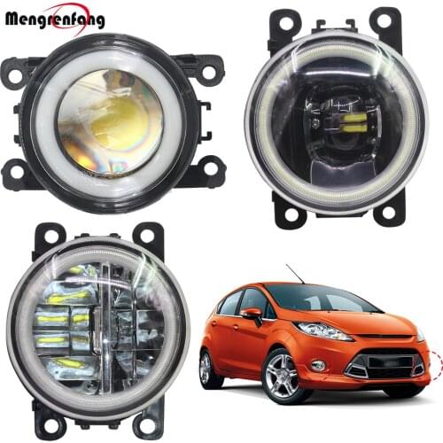 2 Pieces Car Accessories Fog Lamp LED Halo Ring Angel Eye Daytime Running Light 4000LM 12V For Ford Fiesta 2001-2015