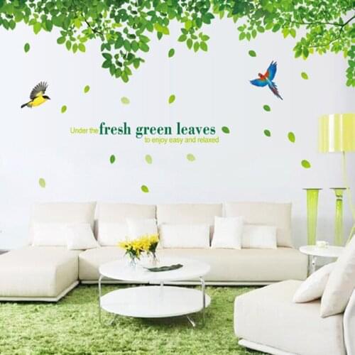 Giant Tree green Leaves Large Branch Wall Decals Removable PVC Wall Stickers For Living Room Bedroom Bedside Decoration Murals