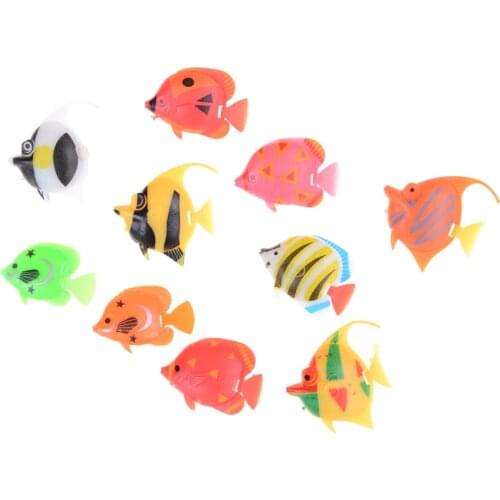 10pcs/lot Artificial Fish Small Fish Simulation Fake Fish Floating Vivid Landscape Aquarium Ornament Plastic Decoration