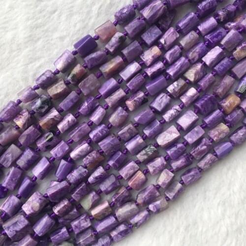 Natural Genuine Black Purple Charoite Nugget Free Form Smooth Beads 05687