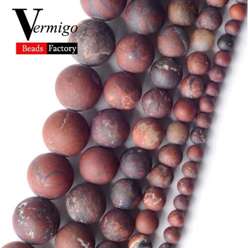 Natural Dull Polish Red Stond Jaspers Round Beads For Jewelry Making 4mm-12mm Matte Redstone Mineral Beads For Bracelets 15