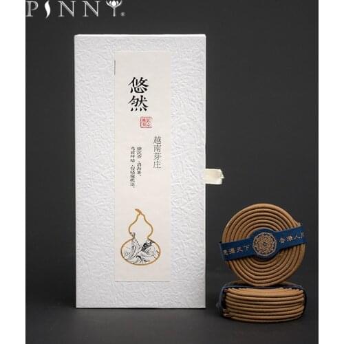 PINNY 2 Hours Natural Indian Laoshan Sandalwood Vietnam Nha Trang Agarwood Incense Home Aromatic Coil Incense Oud Zen Supplies