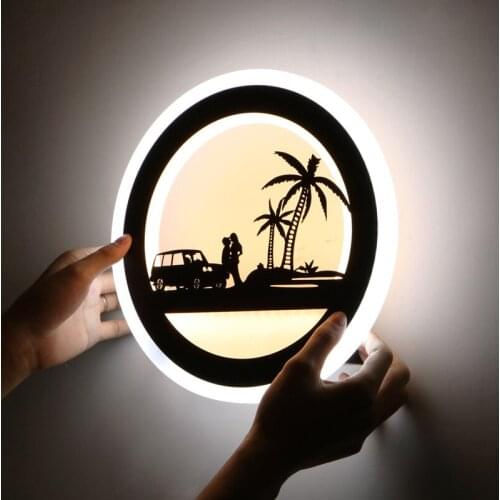 Modern LED Wall Lamp Minimalist Creative Round Acrylic Living Room Bedroom Bedside Study Hall Aisle Staircase Decorative Lights