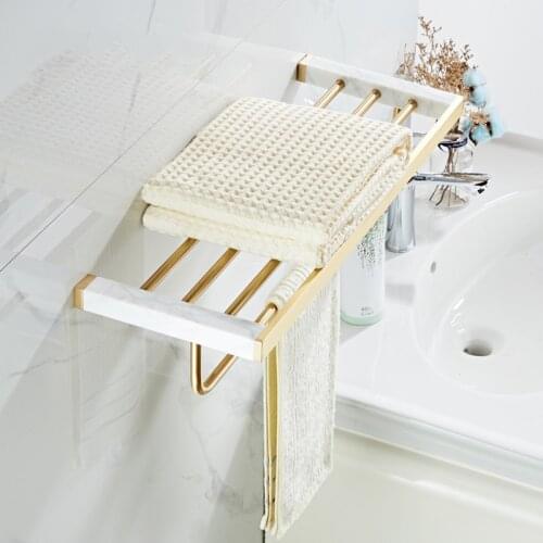 Modern Bathroom Organizer Towel Holder Brass Marble Toilet Brush Holder Bathroom Hardware Pendant Set Toilet Accessories