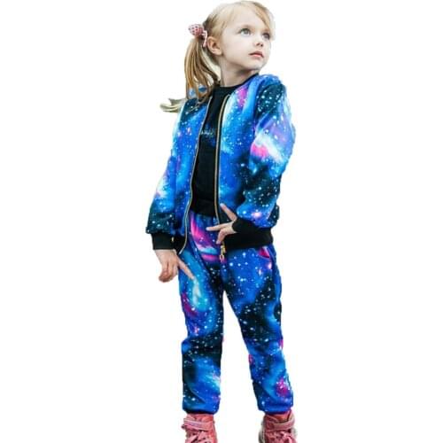 2019 Autumn Girls Clothing Sets Children Tracksuit Fashion Zipper Coat And Pant Set Kids Clothes Set Carnival Girl Sports Suit