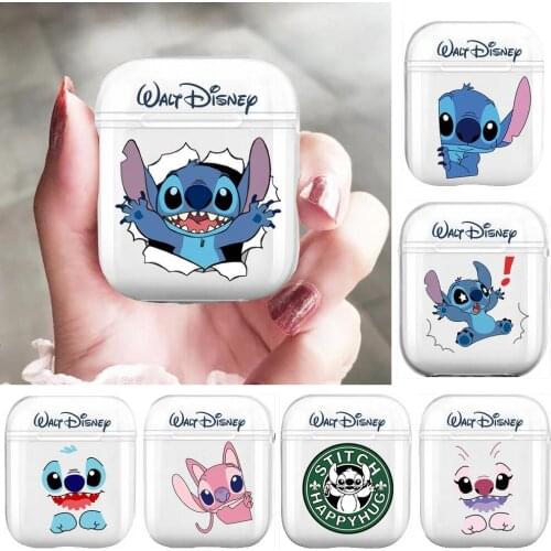 Stitch Couples Soft Silicone Cases For Airpods 1/2 Protective Bluetooth Wireless Earphone Cover For Air Pods Charging Box Bags