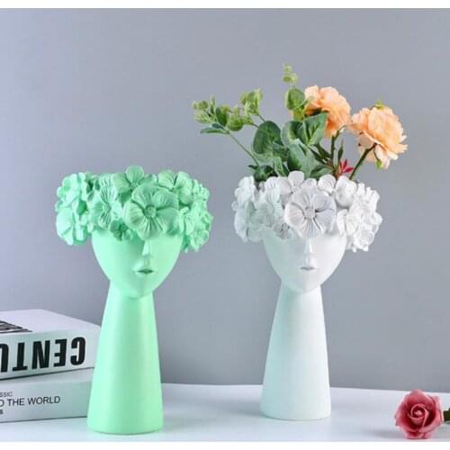 Vase Home Ornaments Flower Arrangement Cute Girl Crafts Nordic Style Fairy Resin Storage Organizer