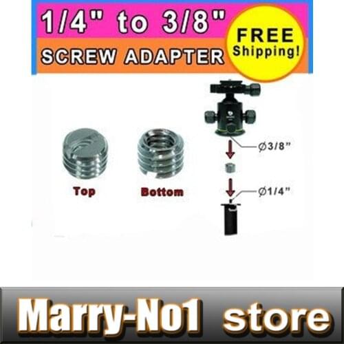 Free shipping 100pcs 1/4" to 3/8" Convert Screw Adapter for Camera Tripod & Monopod