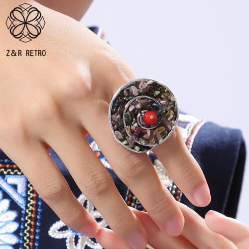 Vintage Accessories With Coral Stone Gothic Bijouterie Wave Eternity Promise Jewelry 2020 Gift for New Year Colorful Rings Women