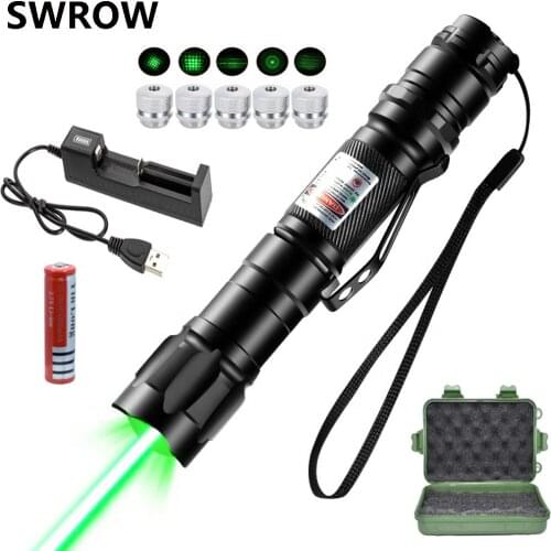 Green laser adjustable focus burning green laser pointer 8000M super far radiation high-power green laser sight with USB charger