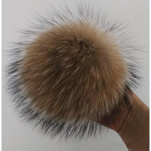 DIY Genuine Real Fur Pompom Fur Pom Poms for Women Kids Beanie Hats Big Size Natural Hairy Ball Poms For Winter Knitted Hats Cap