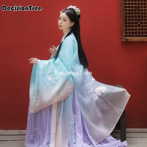2021 woman chinese traditional hanfu tang suit robe cosplay costume adult performance stage dance dress cheongsam outfit dress