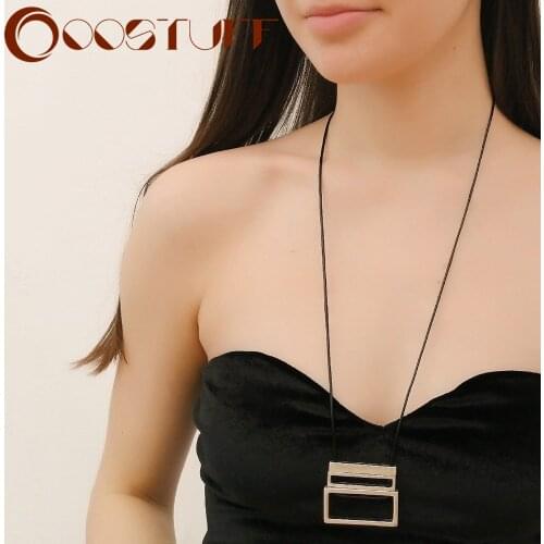 Vintage Costume Jewelry for Women Long Necklace Choker Rope Chain Gothic Statement Pendant Fashion Female Suspension Accessories