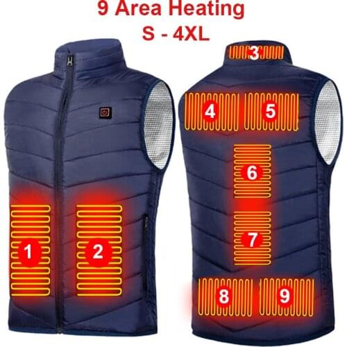 9 Heating Zones Ladies Electric Heated Coats Waistcoat Clothing USB Rechargeable WomenS Best Cheap Heated Vest For Bike Hunting