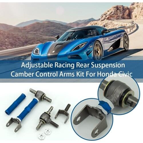 1pair REAR Adjustable Racing Rear Suspension Camber Control Arms Kit For Honda Civic EP3 TYPE R DC5 ES1 EP2 SPORT ES-01-BL