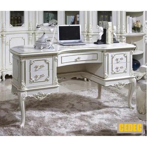 1 study table +5 pcs bookcase )European modern white home Reading room furniture CE-FI-02